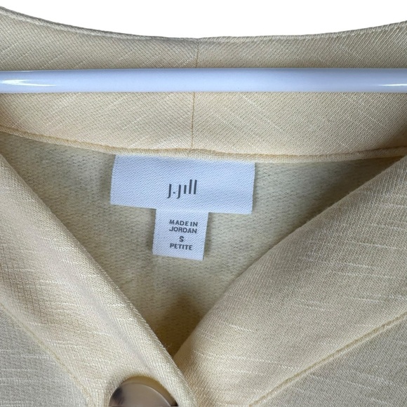 J Jill S Small Petites Pastel Yellow Pullover Top Button Comfort Cozy Casual - Picture 3 of 12